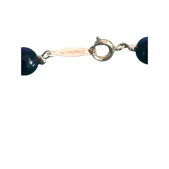 Vintage Napier Black Gold Beaded Collar Necklace Choker Spring Ring Clasp 17" - Picture 3 of 4